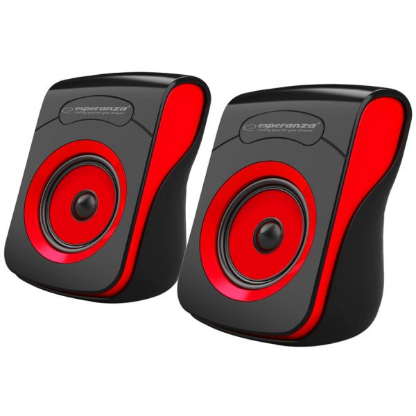 Esperanza Colunas 2.0 Stéreo USB (Preto/Vermelho) - EP140KR