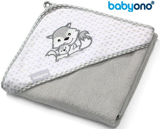 Baby Ono - Toalha com capuz de bambu 76x76 CINZA