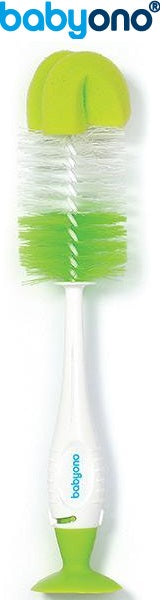Baby Ono - Escova para biberões e tetinas com ventosa e mini escova retrátil verde