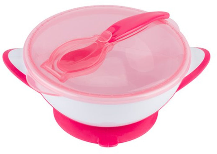 Prato com ventosa e colher Baby Ono Rosa