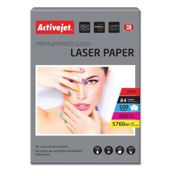 Activejet Papel Fotográfico AP4-160G100L A4 Lustro 100 Fls