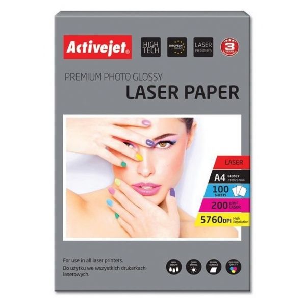 Activejet Papel Fotográfico AP4-200G100L A4 Lustro 100 Fls