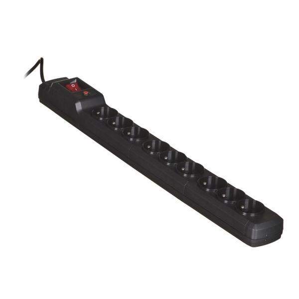 ActiveJet COMBO 9GN Base Múltipla 9 Tomadas AC Indoor Preto 3m