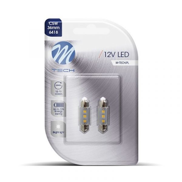 M-tech Lampadas LED C5W 36mm 3xSMD2835 Osr 12v Branco - LB090WO