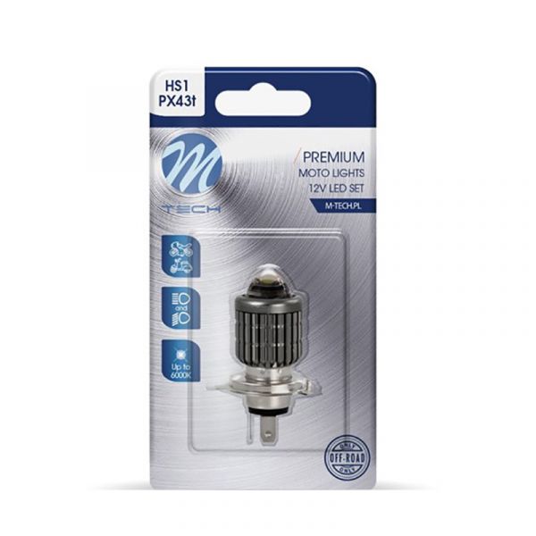 M-tech Lampada Moto LED HS1 Px43t 12W/12V - LB574W-01B