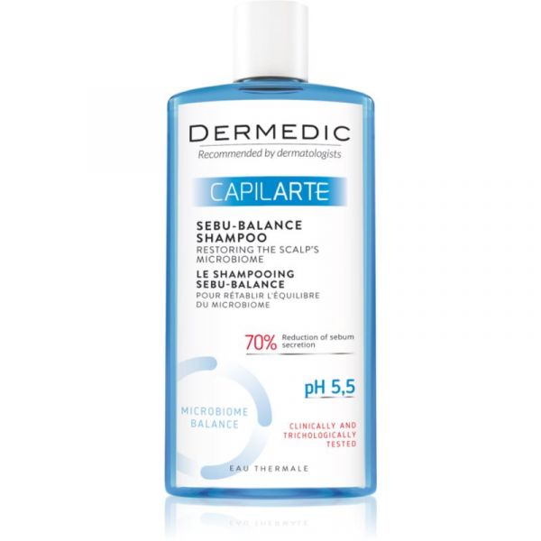 Dermedic Capilarte Shampoo de Limpeza Profunda para Couro Cabeludo Oleoso 300ml