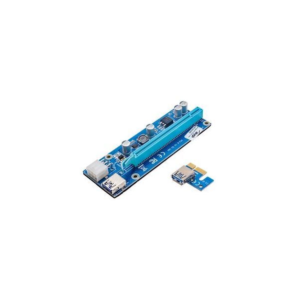 Akyga Adaptador Riser PCI-E/USB 3.0/SATA Azul - AK-CA-64
