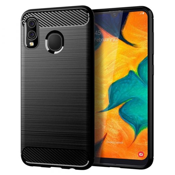 Capa Forcell Carbon Preta para Huawei P Smart 2019