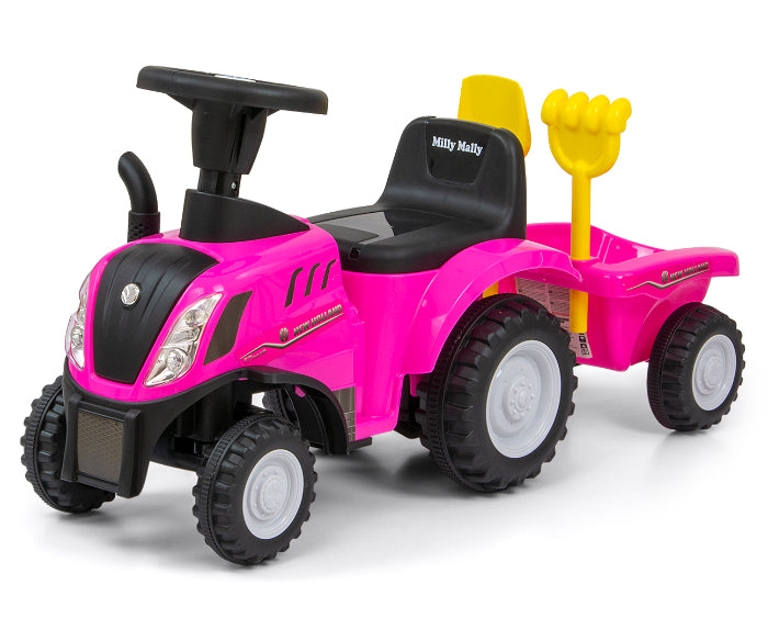 Ride On Milly Mally New Holland T7 Tractor Pink