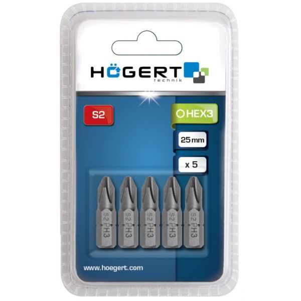 Hogert Conjunto de 5 Bits PH3 25mm - HT1S303