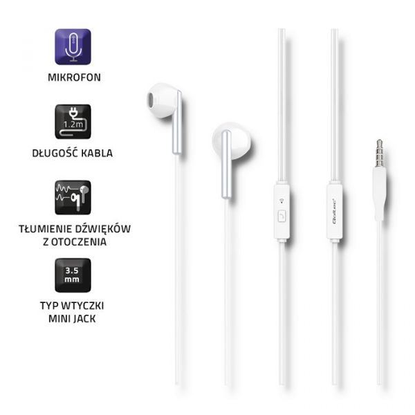 Qoltec Auriculares Com Fio Jack 3.5mm ATQOLHK00050834 White