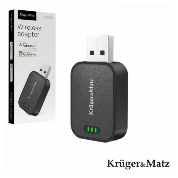 Kruger&Matz Adaptador Carplay e Android Auto WiFi/BT