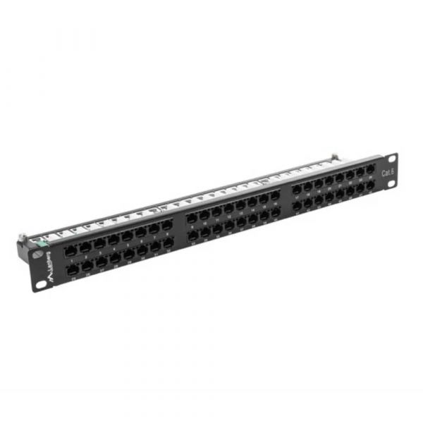 Lanberg Patch Panel PPU6-1048-B 48 Portas Cat.6 1U 19" Preto