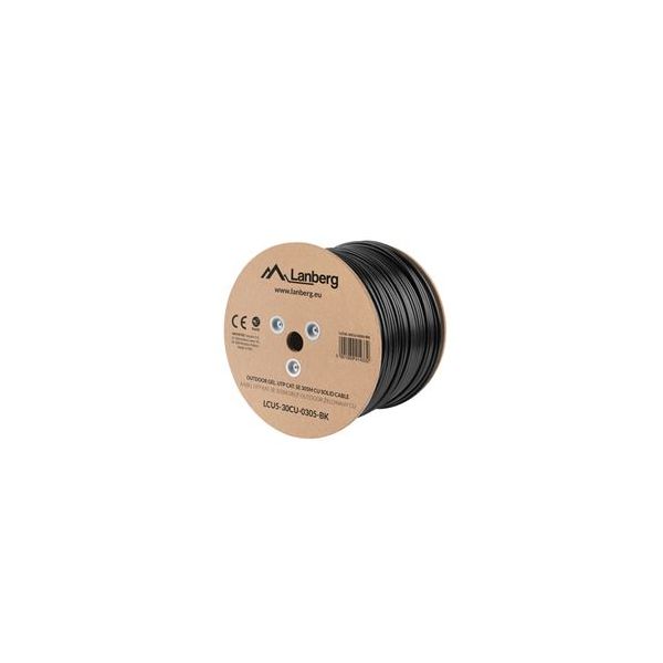 Lanberg - LCU5-30CU-0305-BK cable de red Negro 305 m Cat5e U/UTP (UTP) - LCU5-30CU-0305-BK