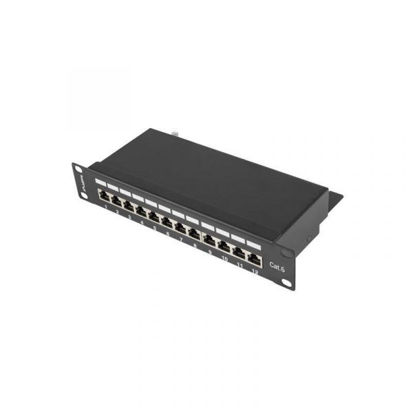 Lanberg Patch Panel PPF6-9012-B 12 Portas Cat.6 Blindado 10" Preto