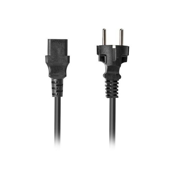 Lanberg Cabo de Alimentação Schuko CEE 7/7 a IEC320 C13 1.8m VDE Reto Preto