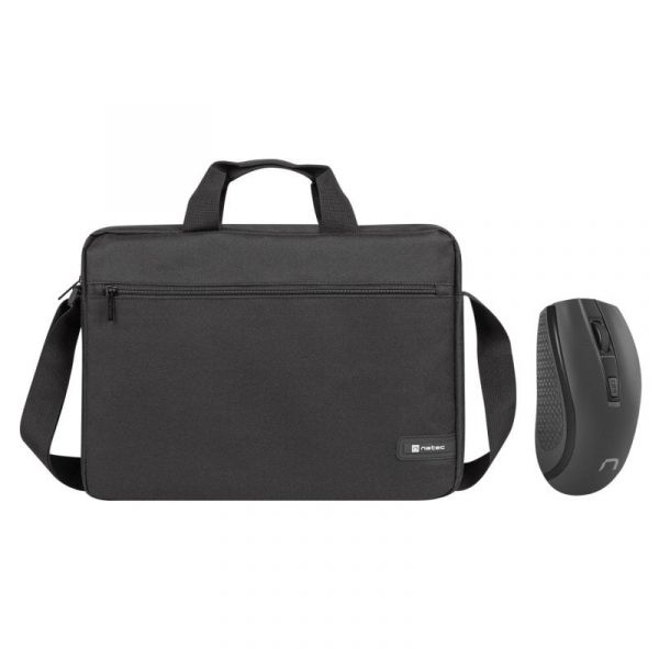 Mala Natec Wallaroo 2 para Portáteis de até 15,6" + mouse sem fio 1600DPI preto