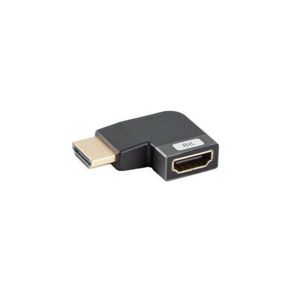 Lanberg Adaptador HDMI 8K Macho para Fêmea Ângulo Esquerdo Alumínio Prata/Preto