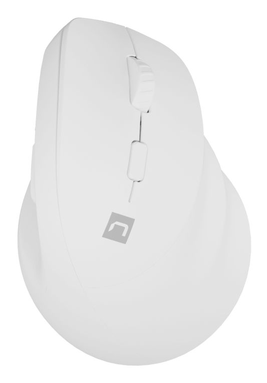 Natec Rato Óptico Vertical Sem Fios Crake 2, 2400 DPI, USB/2.4GHz/Bluetooth 5.2, Branco (NMY-2257)