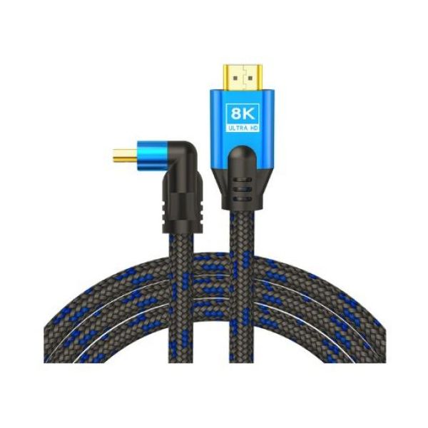 Savio CL-148 Cabo HDMI 2.1 Angular 8K Macho a Macho Trançado 3M