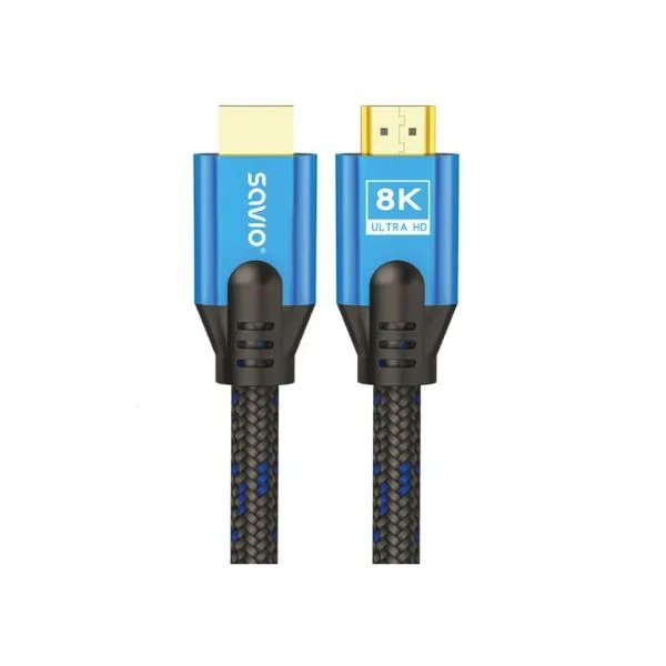 Savio CL-169 Cabo HDMI 2.1 Trenzado 8K 5 Metros Preto-Azul