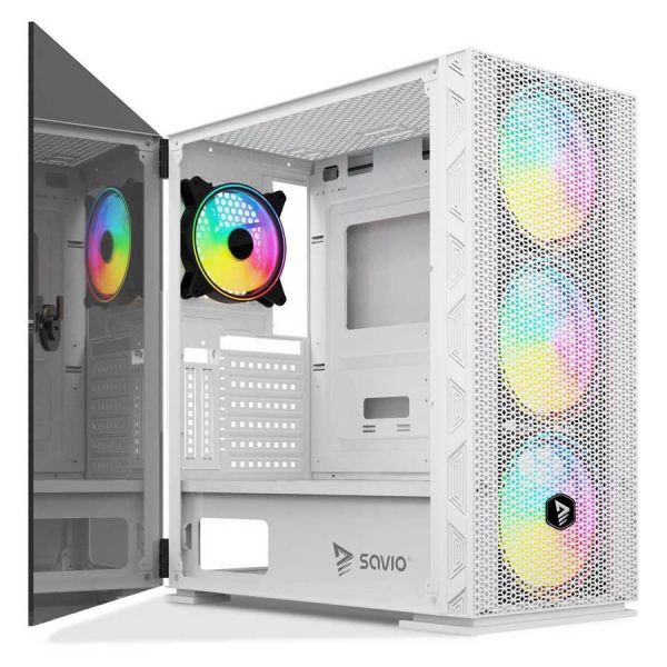 Savio Raptor X1 Argb Glass Branco