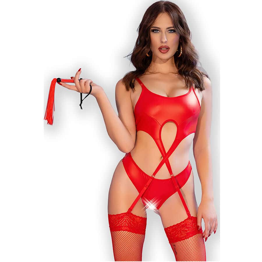 Chilirose – Cr 4625 Conjunto Quatro Peças Crotchless Vermelho