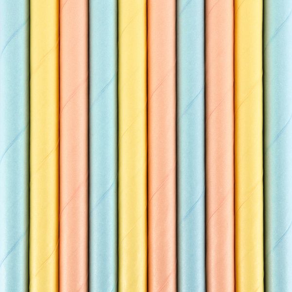 Partydeco 10 Palhinhas de Papel - Cores Pastel - 3405201