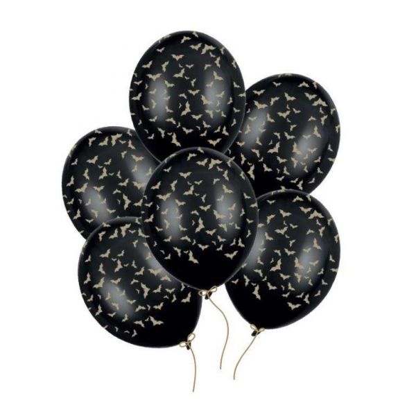 Partydeco Balões Látex Morcegos Preto - 530780835