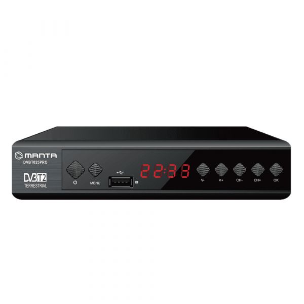 Manta Receptor TDT DVBT025PRO Full HD 1080p DVB-T2/C Preto