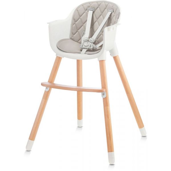 Kinderkraft Cadeira Alta 6m + Cinzento