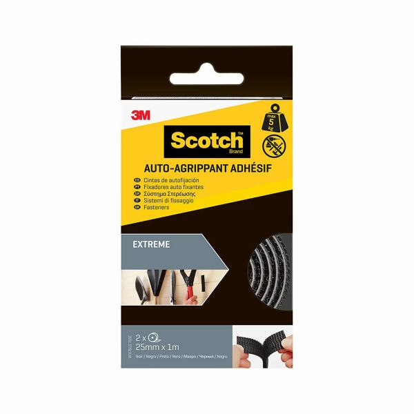 3M Fita Auto-Fixadora Extreme 25mm x 1m Preto 2 Unidades