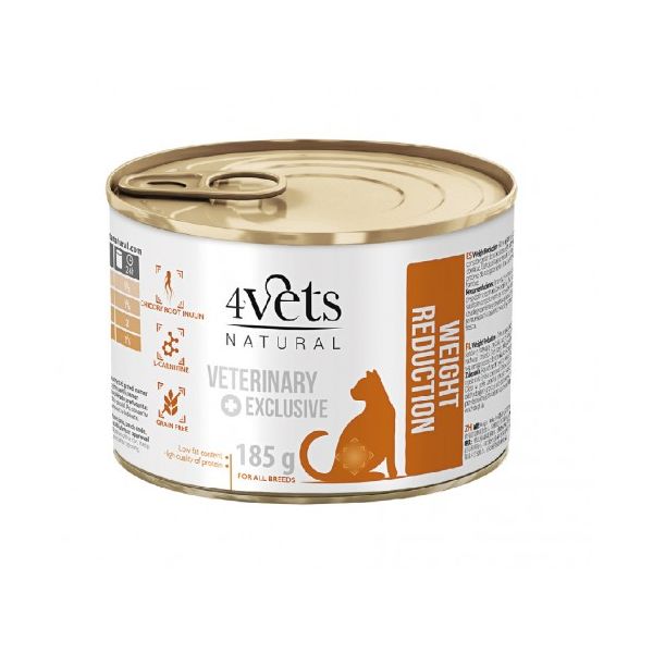 Ração Húmida 4Vets Natural Weight Reduction 185g