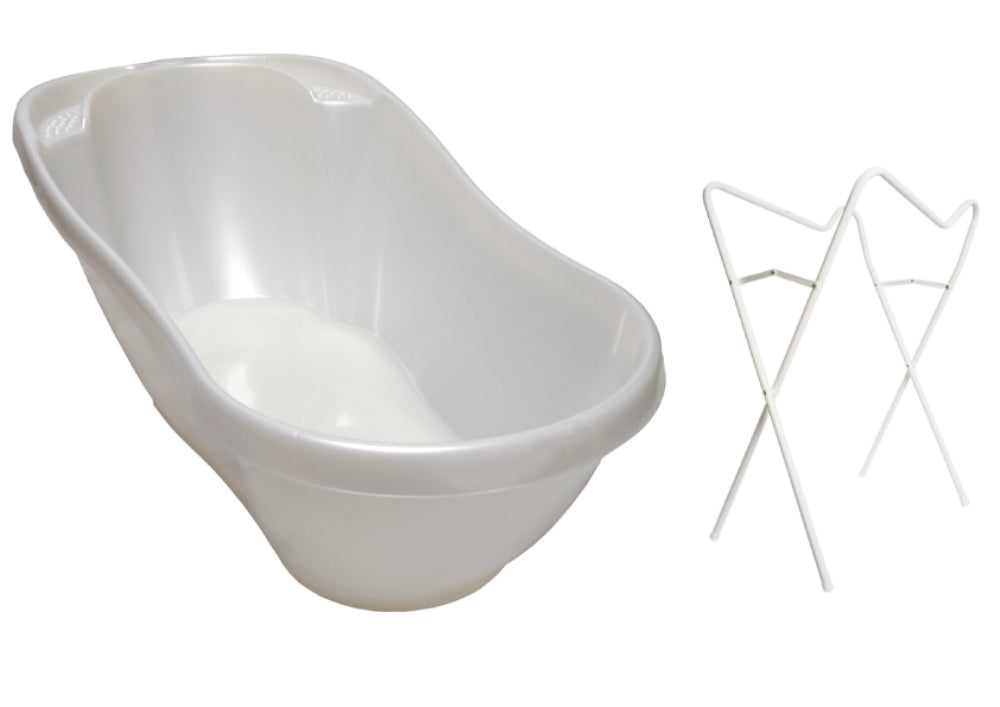 Banheira 92 cm com suporte e sistema de drenagem B.Active White