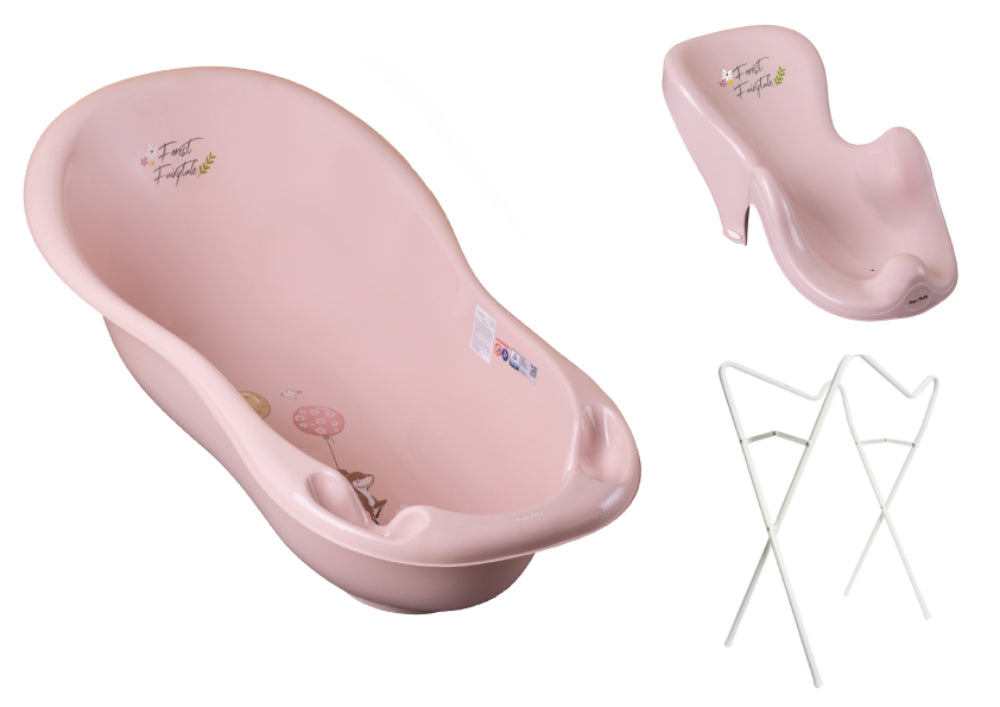 Banheira 86 cm com suporte e assento anti-derrapante B.Active Forest Fairytale Pink