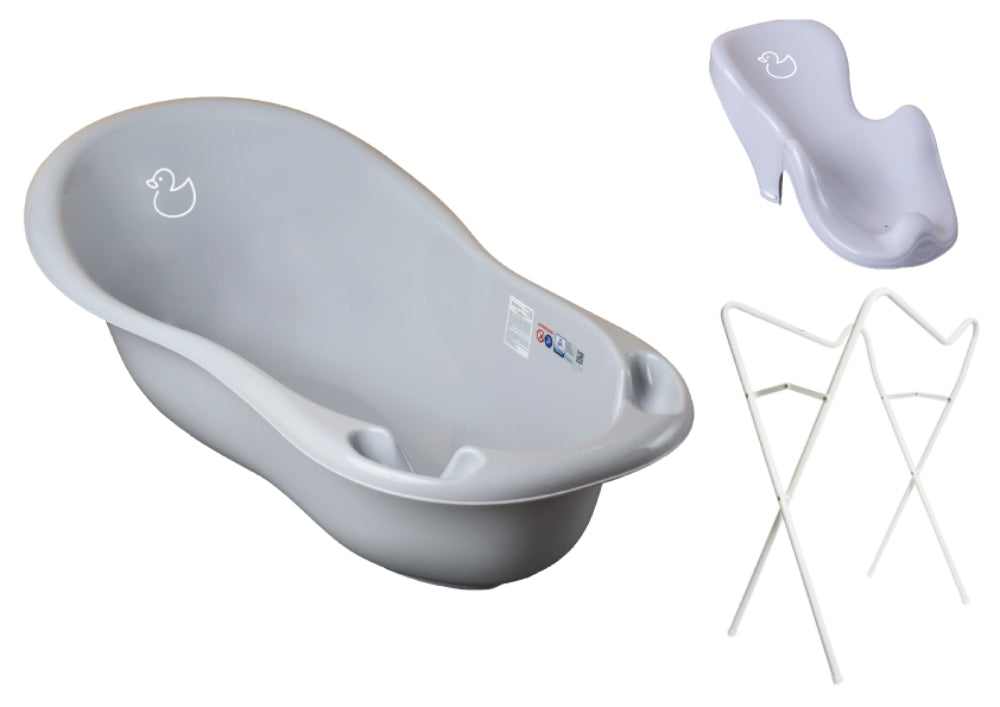 Banheira 102 cm com suporte e assento anti-derrapante B.Active Duck Gray