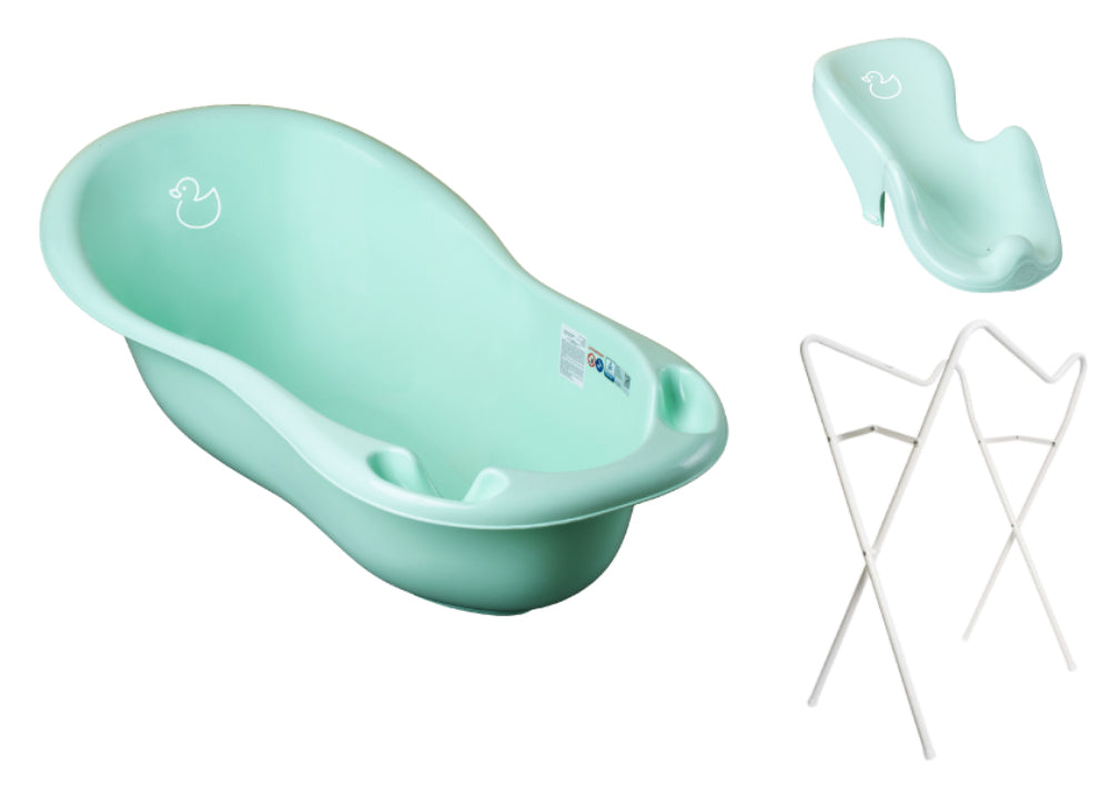 Banheira 102 cm com suporte e assento anti-derrapante B.Active Duck Green