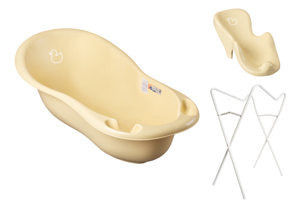 Banheira 102 cm com suporte e assento anti-derrapante B.Active Duck Yellow