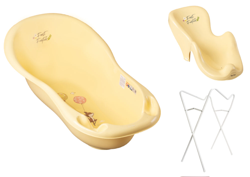 Banheira 102 cm com suporte e assento anti-derrapante B.Active Forest Fairytale Yellow