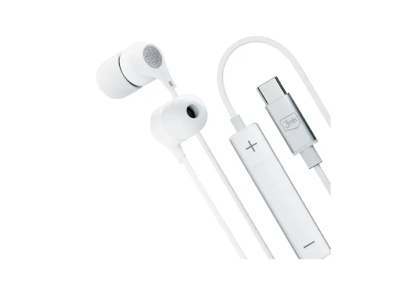3MK Auriculares com Fio Usb-c Branco