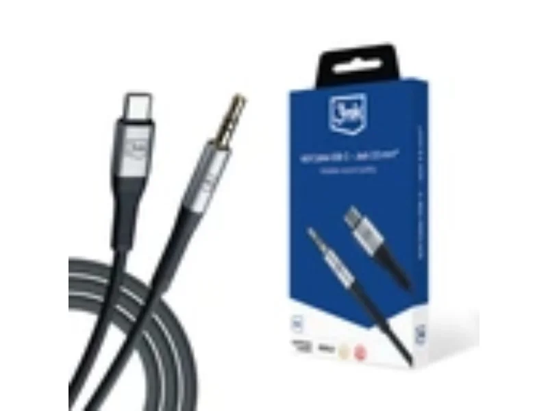 Cabo 3mk Aux adaptador USB-C Jack 3,5 mm preto