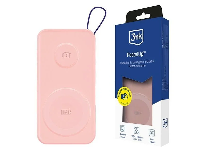 PowerBank 3MK PastelUp 10000mAh 22.5W Rosa