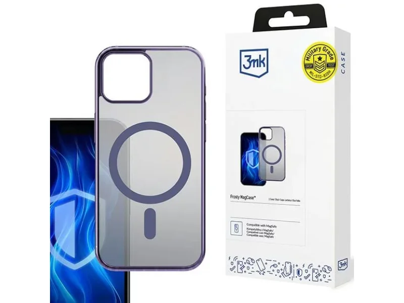 Capa 3MK Frosty MagCase iPhone 15 Roxo