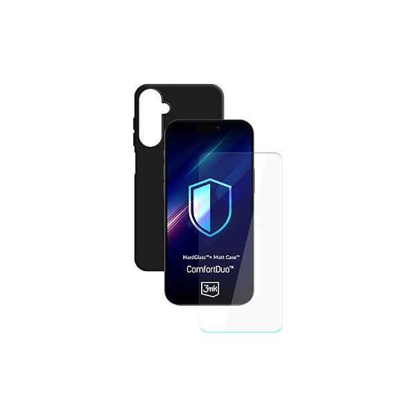 3MK Capa Black + Película Vidro Temperado para Samsung Galaxy A26 Clear