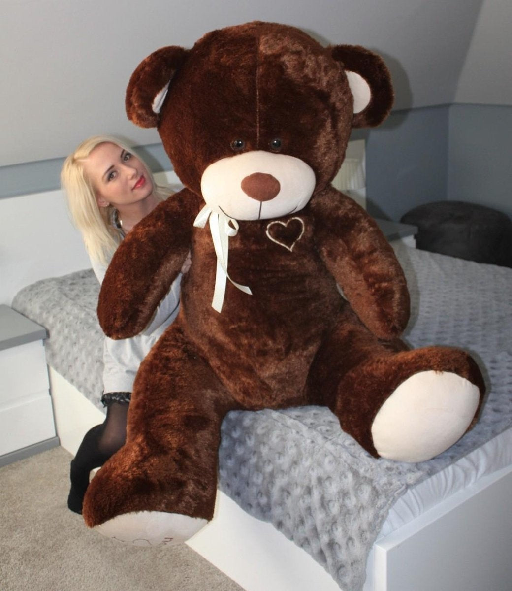 Urso de peluche castanho Amo-te
