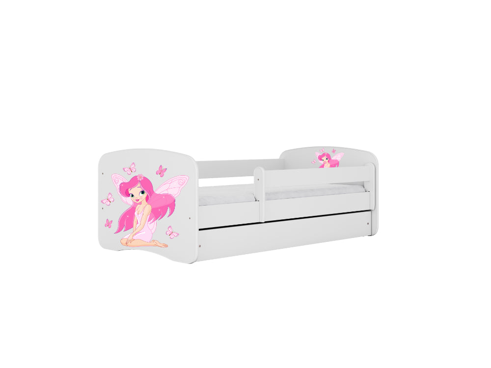 Cama 140 x 70 cm Kocot Kids com gaveta e colchão BabyDreams Fairy Borboletas White