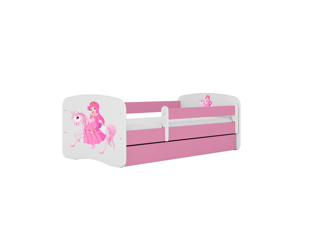 Cama 140 x 70 cm Kocot Kids com colchão BabyDreams Princess on Horse Pink