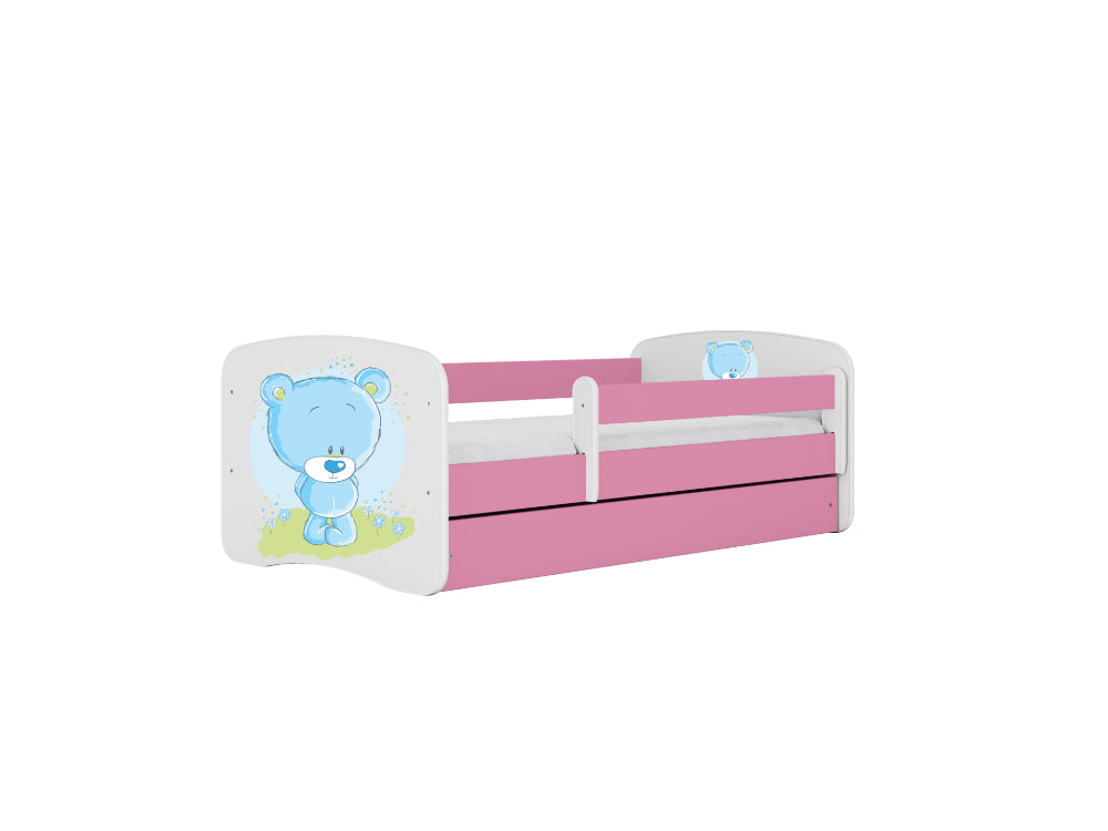 Cama 180 x 80 cm Kocot Kids com colchão BabyDreams Blue Teddybear Pink