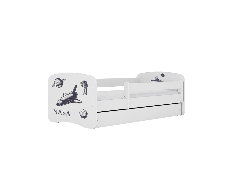 Cama 160 x 80 cm Kocot Kids com colchão BabyDreams Nasa White