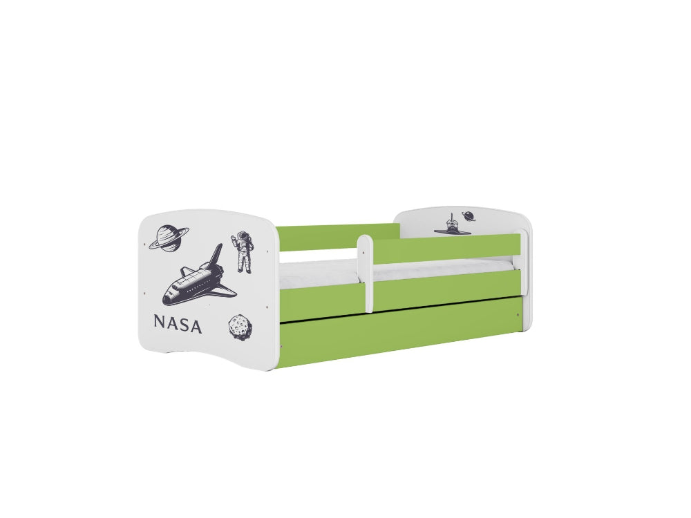 Cama 180 x 80 cm Kocot Kids com gaveta BabyDreams Nasa Green